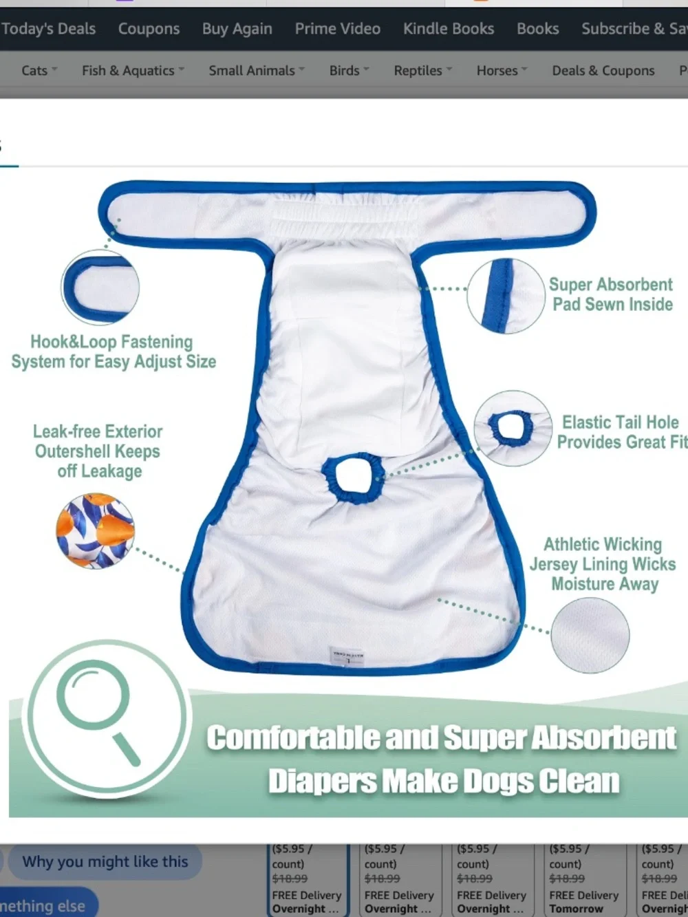 Wegrecco Washable Reusable Female Dog Diapers NEW IN PACKAGE